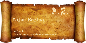 Major Regina névjegykártya